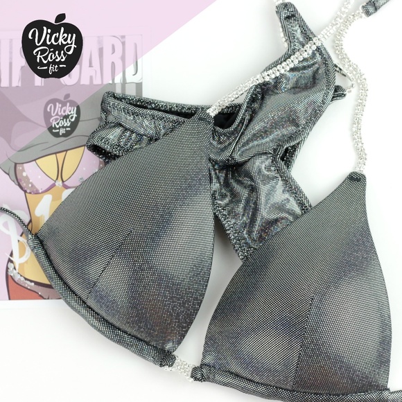 Plain Gray Holographic Posing Bikini Competition